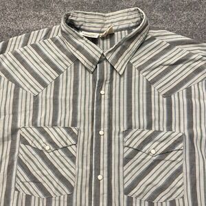 Vintage 90s Western Frontier Striped Pearl Snap Cowboy Shirt Mens 2XL Pockets